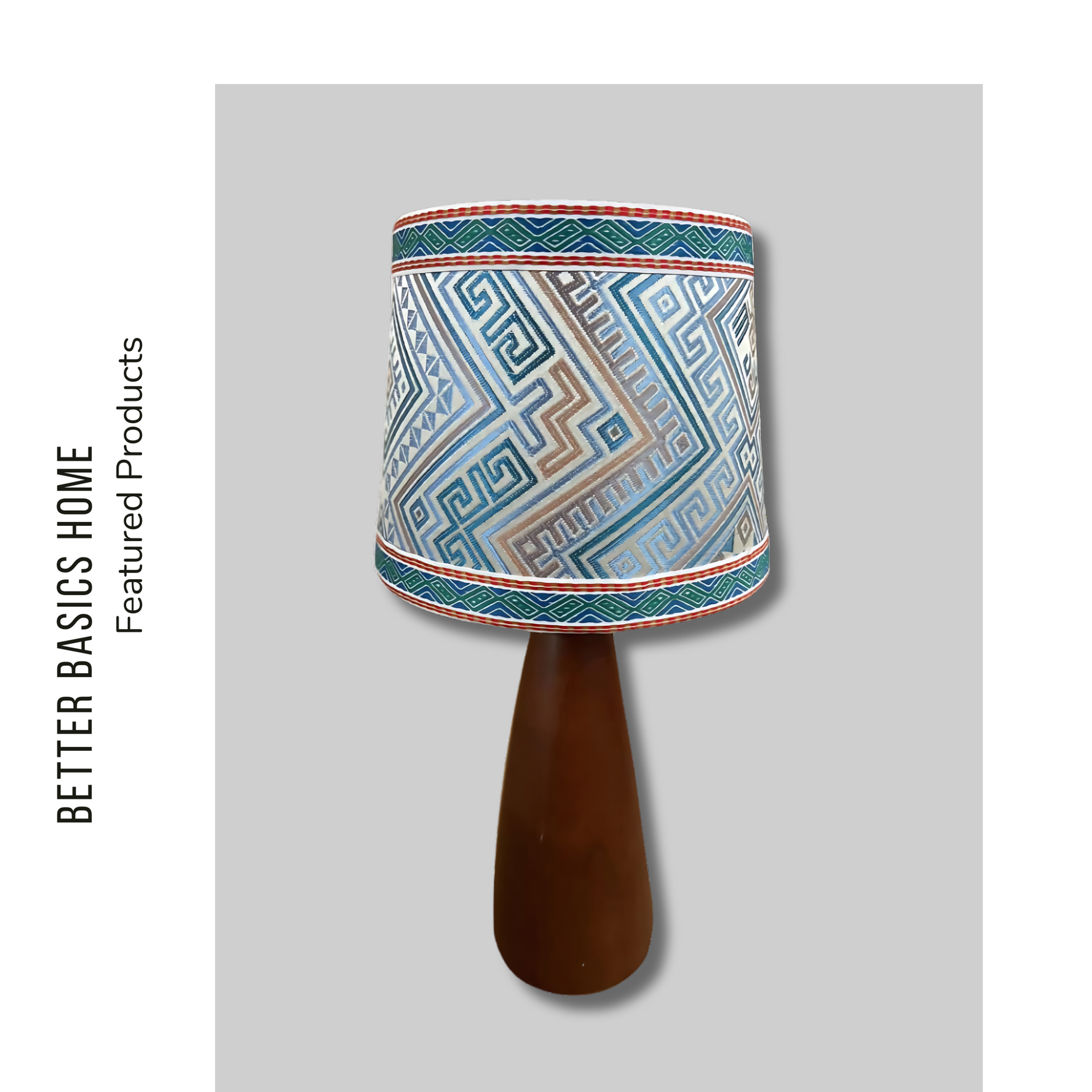 Brocade & Wood Table Lamp