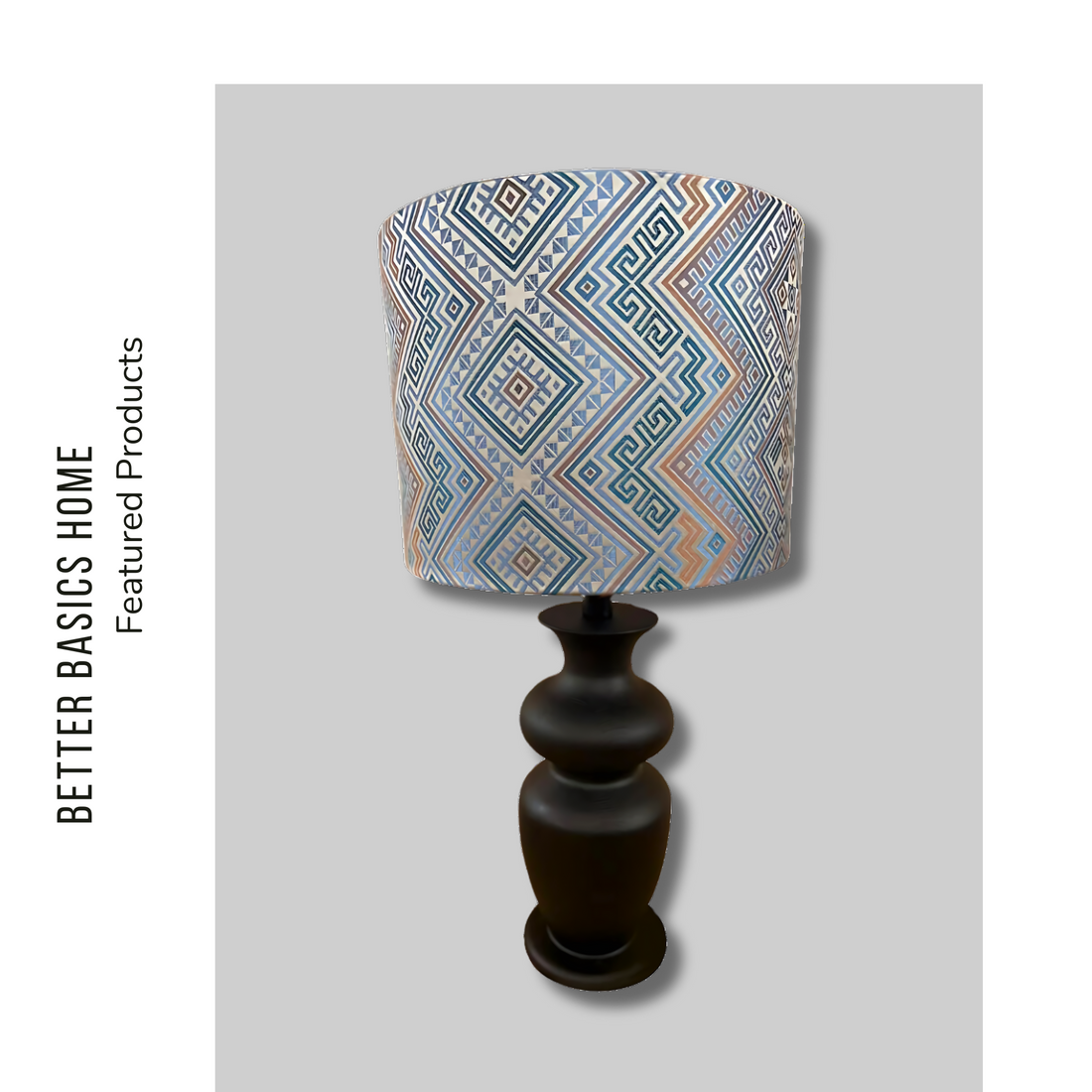 Brocade & Wood Table Lamp
