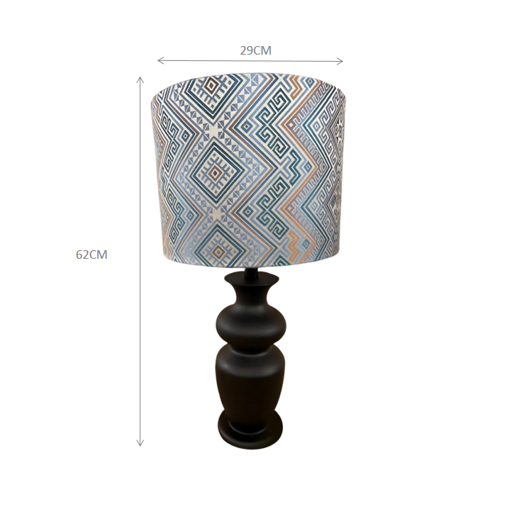 Brocade & Wood Table Lamp